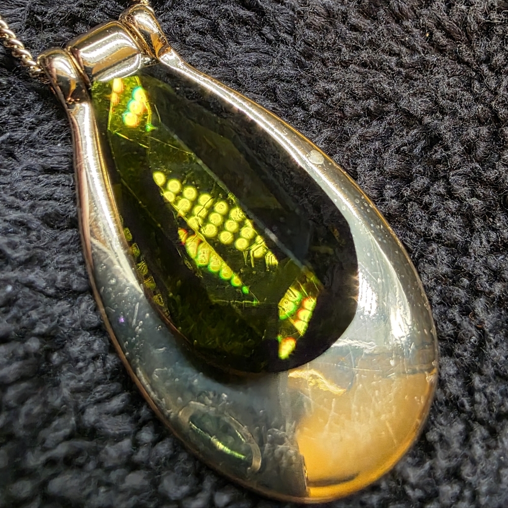 RLM Soho Gold Teardrop Necklace with Green Stone - Picture 6 of 8